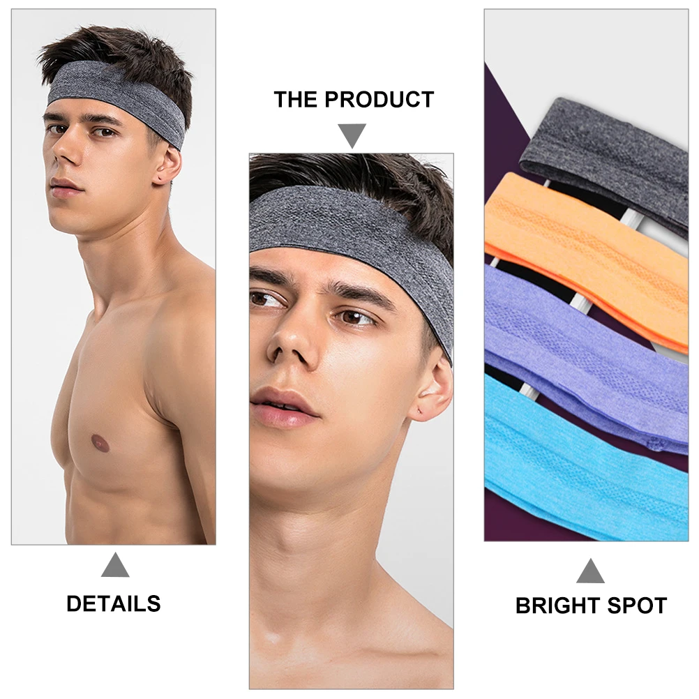 

6pcs Sports Headband Fitness Yoga Elastic Cotton Hairband Sweatbands Soft Workout Anti Sweat Band For Running Tennis