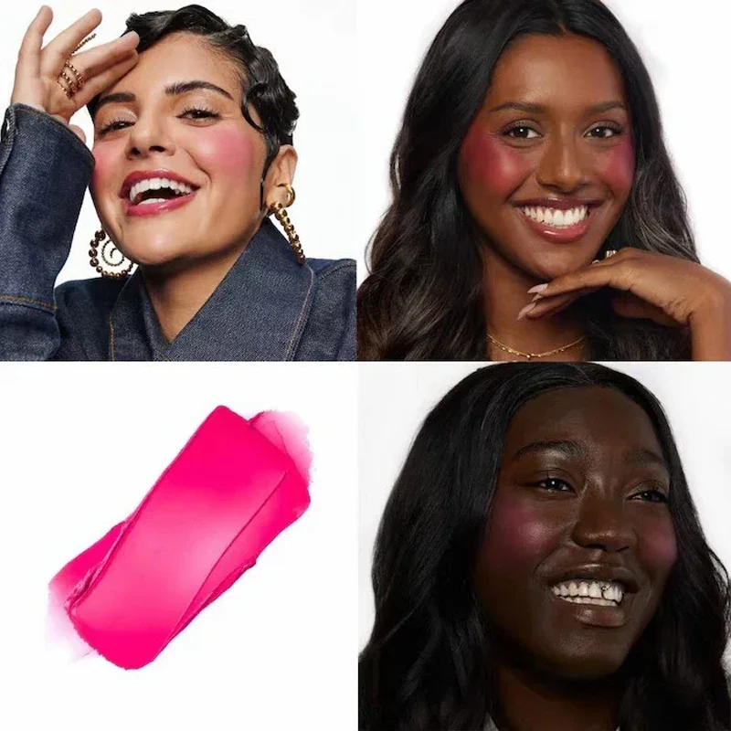 1,2 g Probengröße Fuchsia Rouge Paste Frauen Mehrzweck Rouge Schlamm Lidschatten Mattes Pulver Rouge Lippenglasur Basma Gesichts-Make-up