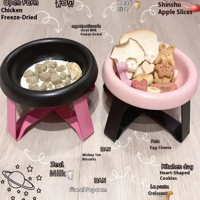 Spine Protection Pet Bowl High Feet Neck Protection Cat Bowl With Stand Pet Food Bowl Pet Supplies