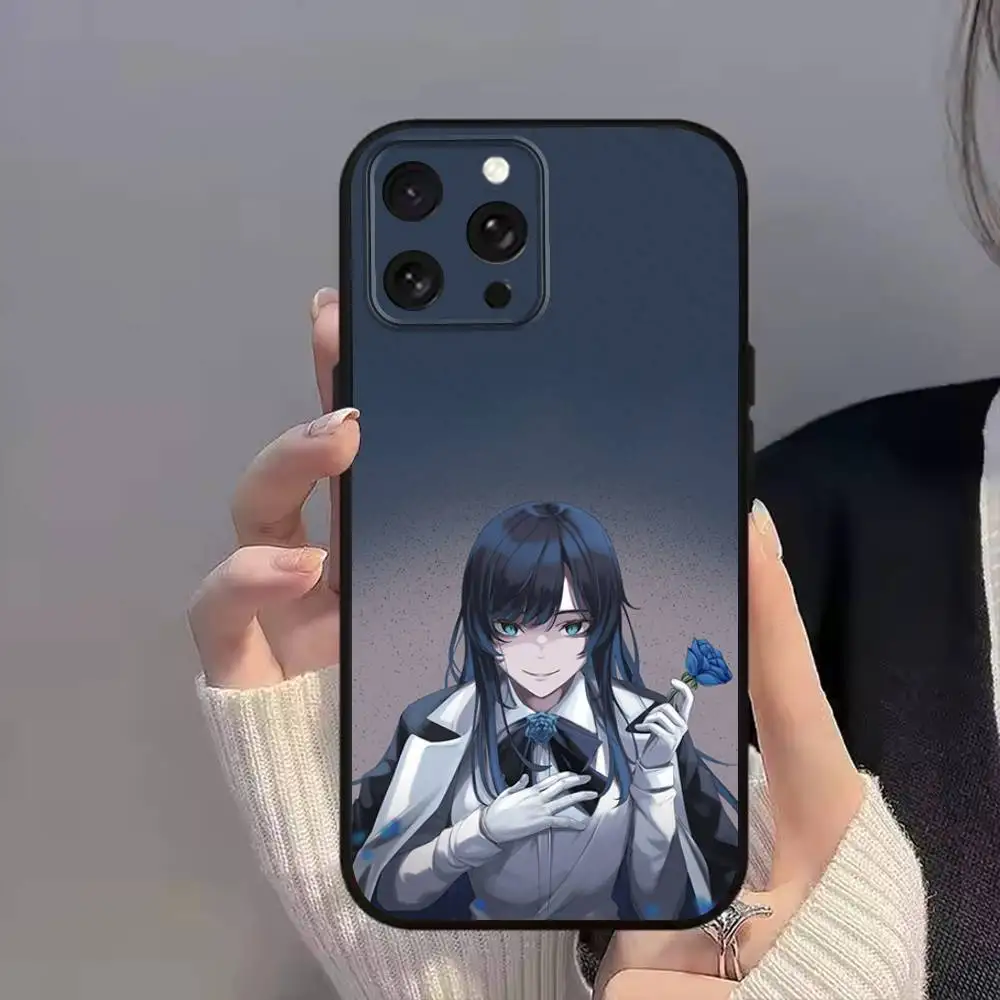 حافظة هاتف A-Ado Kyogen U-Uta الشهيرة لهواتف iPhone 11,12,15,16,17,13,14,Pro,Max,Plus,E,Mini,Air,SE4 صندوق ناعم أسود