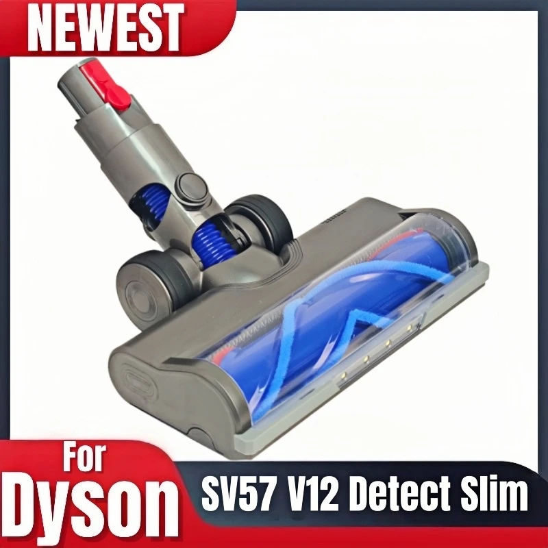 

Сменная насадка-щетка для Dyson SV57 SV18 V12 Detect Slim, насадка для твердых полов с защитой от наматывания волос, белая, со светодиодной подсветкой, быстросъемная, для деревянных полов