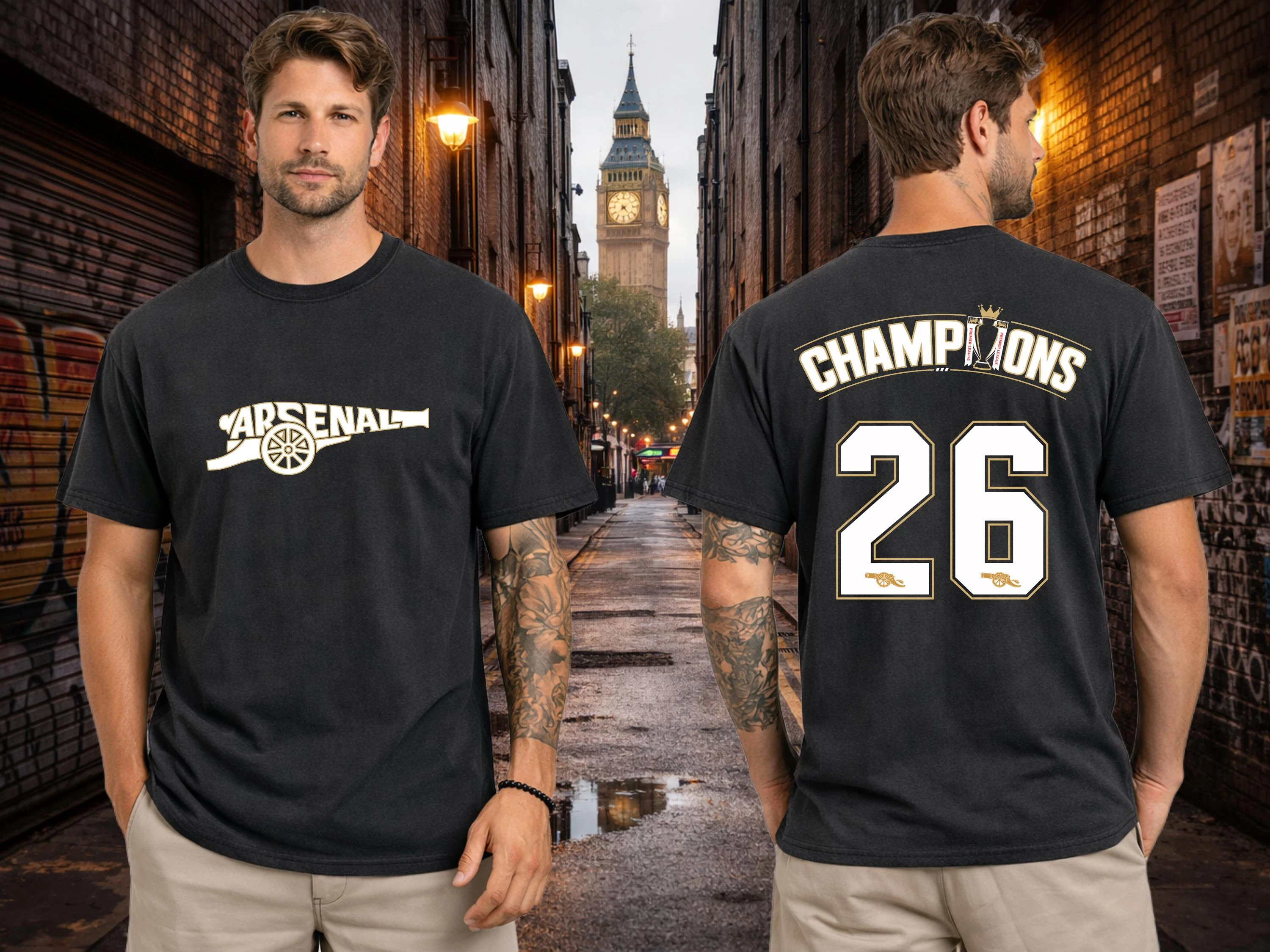 2026 Soccer League Champs Champions Arsenal Casual Summer Men's Women's Streetwear Y2k Style Sportswear Retro Shirt
