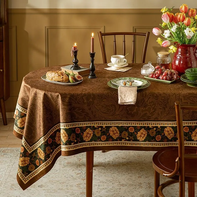 American Retro Living Room Dining Table Tablecloth Waterproof Dustproof Cloth Tea Table Tablecloth Rectangular Tablecloth ZG898