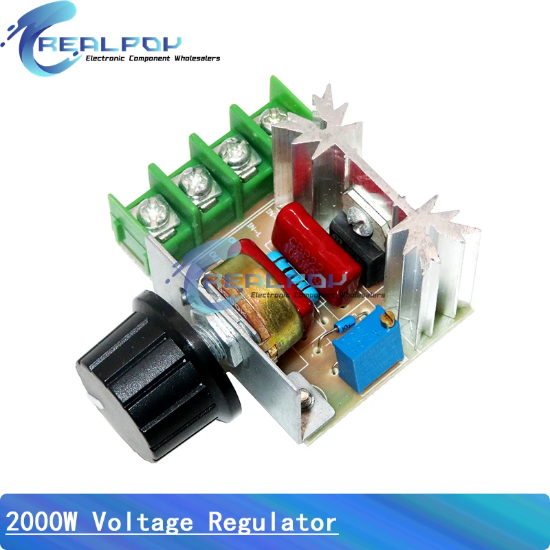 Voltage Regulator 2000 Watt AC 50 - 220 Volt Dimmer SCR Power Regulator Motor Speed Controller Home Improvement Regulators 2000W