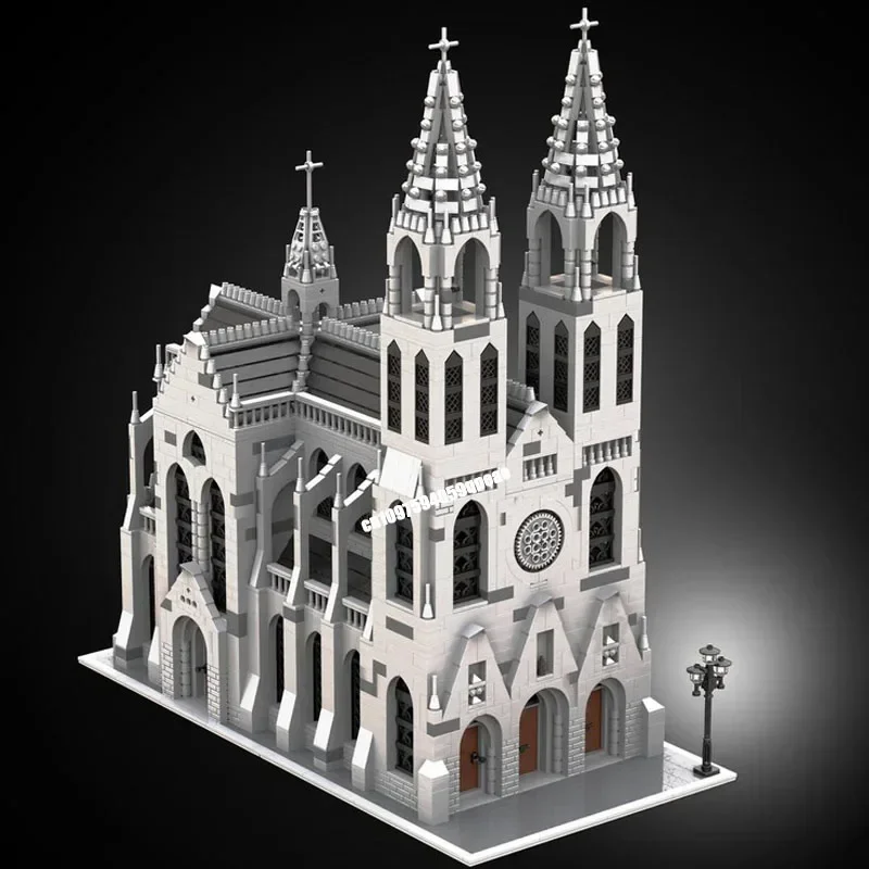 새로운 3997Pcs 유럽 중세 스트리트 뷰 Moc 고딕 대성당 모델 사용자 정의 퍼즐 Diy 크리 에이 티브 아이디어 어린이 장난감 생일 선물