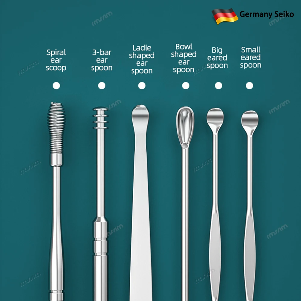 Do czyszczenia uszu zestaw Earpick wosku z uszu Remover łopatka do uszu Curette czyszczenie uszu spirala Earpick łatwe usuwanie woskowiny do czyszczenia uszu zestaw do czyszczenia gadżet