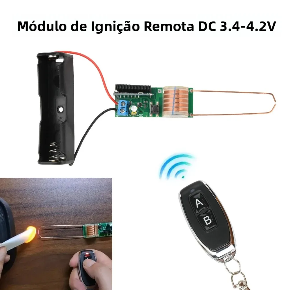 Gerador de Alta Tensão 10KV Módulo Ignitor de Arco com Controle Remoto Módulo de Aumento de Tensão DC 3.7V Módulo de Bobina de Ignição