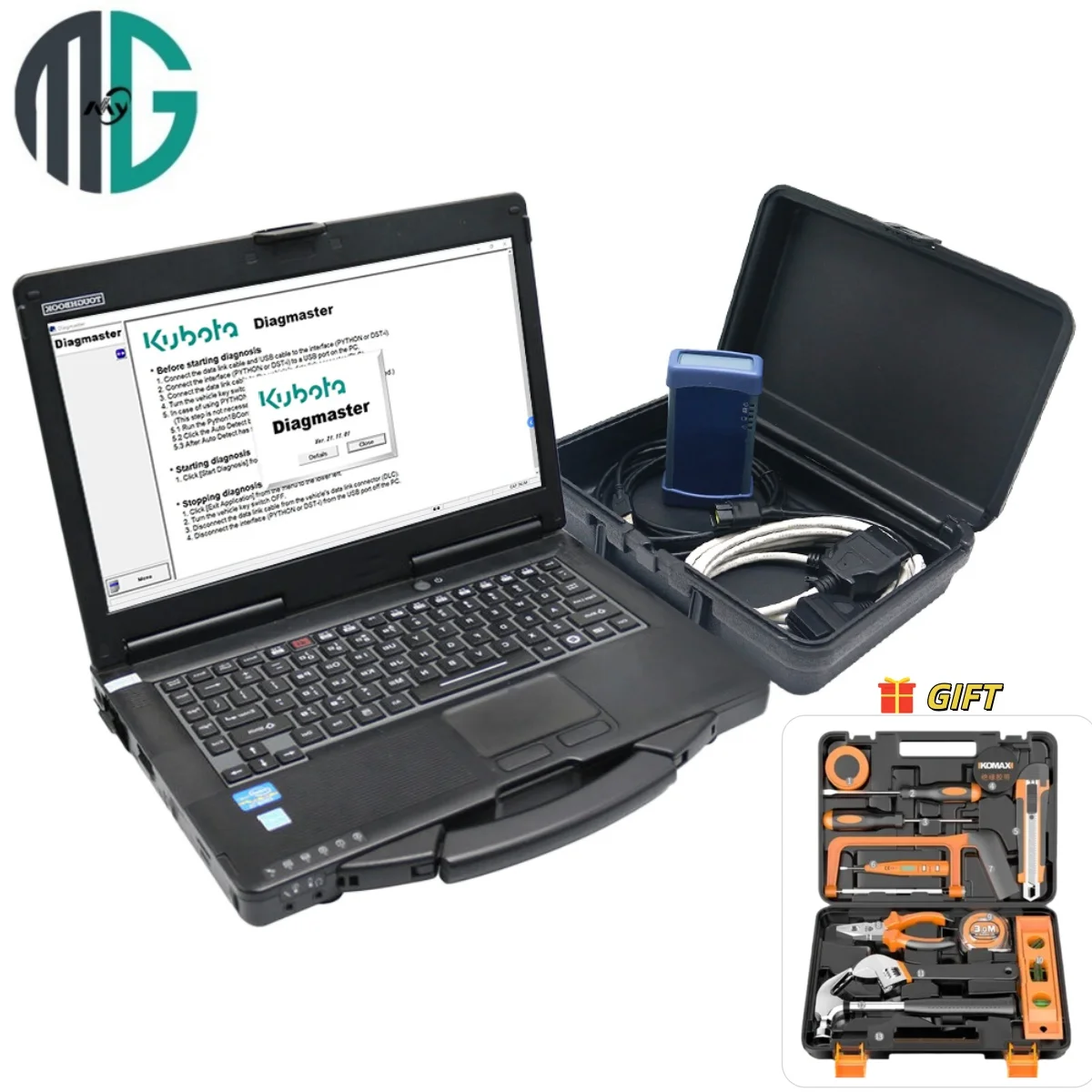 

Brand New Original DST-i for Denso Interface KUBOTA Diagnostic Kit Heavy Duty Engine Diagnostic Tester with Software and Laptop