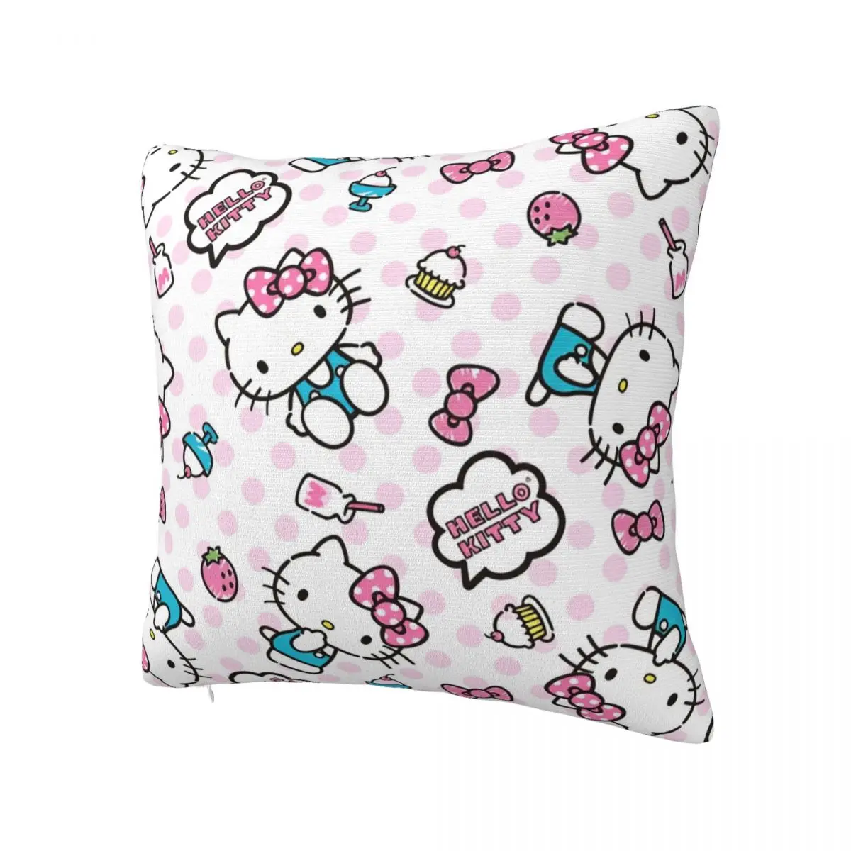 Official Pink Hello Kitty Milk Pillowcase Soft Fabric Cushion Cover Decoration Throw Pillow Case Cover Home Zipper 18