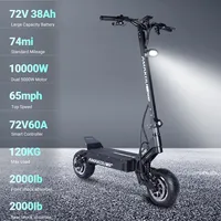 Amakou St500 11-inch 10000w 72v 38ah 74Mi Alloy Frame TFT LCD Screen Dual Motors Powerful Electric Scooter For Adults