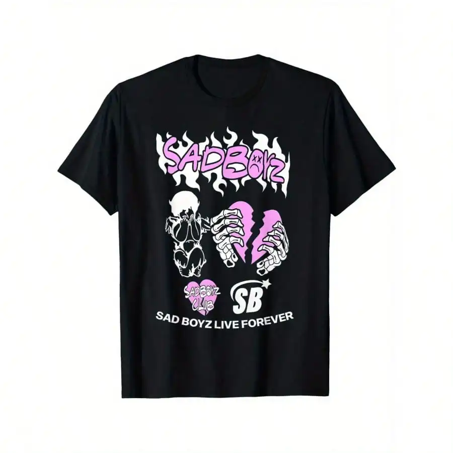 

Junior Sad Boyz Corridos Tumbados H Belicos Mexico Music T-Shirt Man Comfortable Short Sleeve Cotton Crew Neck Ultra Soft