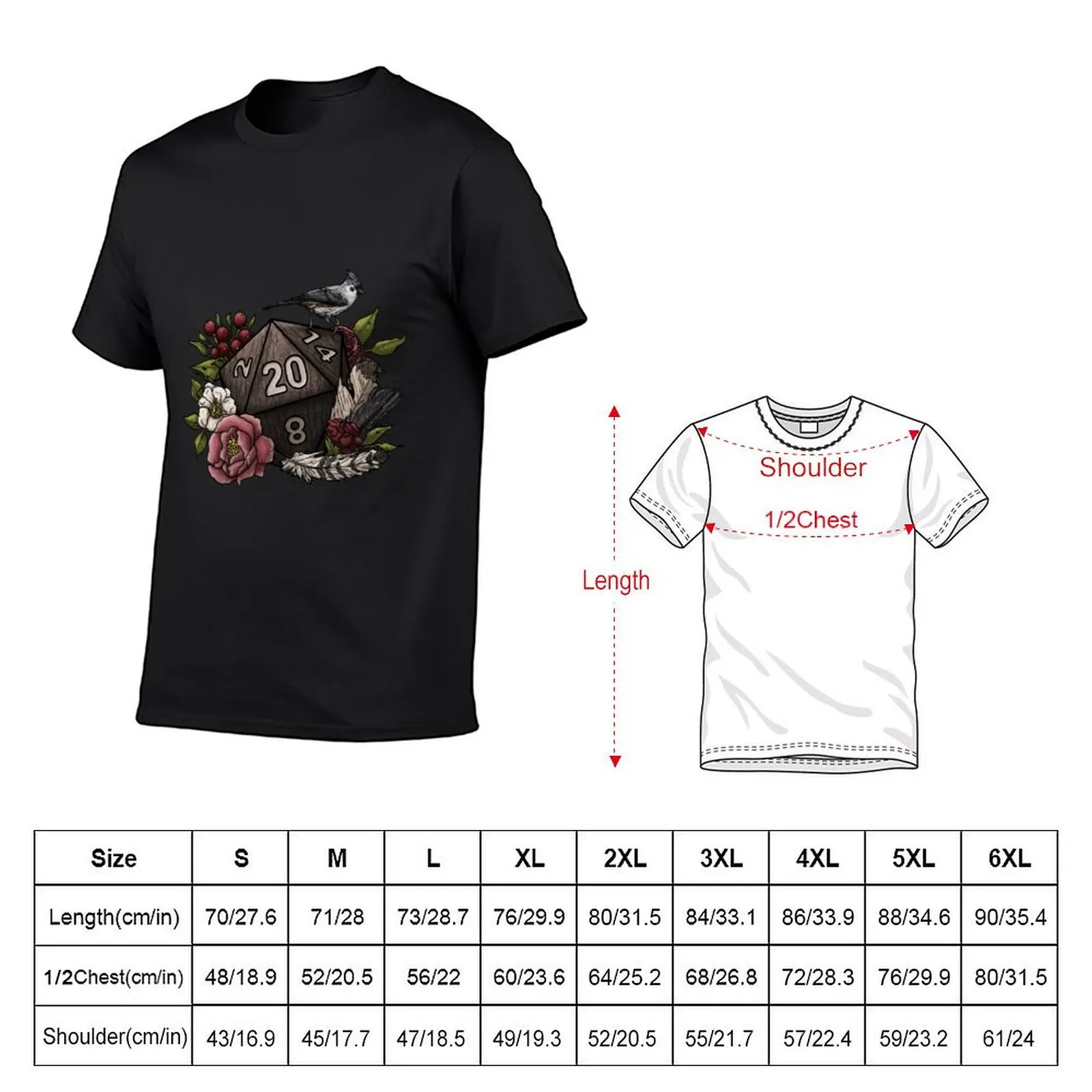 Druid Class D20 - Tabletop Gaming Dice T-Shirt plus size clothes graphic tee shirt cute tops men t shirt