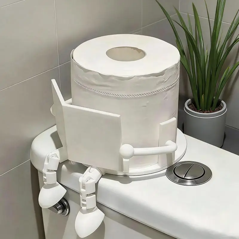 (G)Creative Toilet Paper Holder Stand Fun sitting posture design, Removable Joint Practical Art Ornament, Bathroom Decoration
