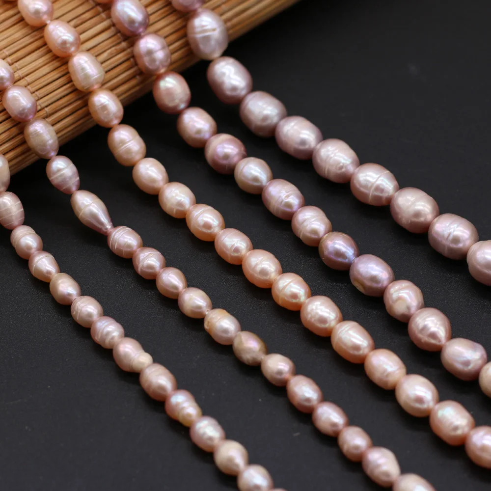 Natural Freshwater Pearl Beads Quality Rice Shape 100% Real Pearls Bead For Jewelry Making DIY Women Bracelet Necklace Earrings