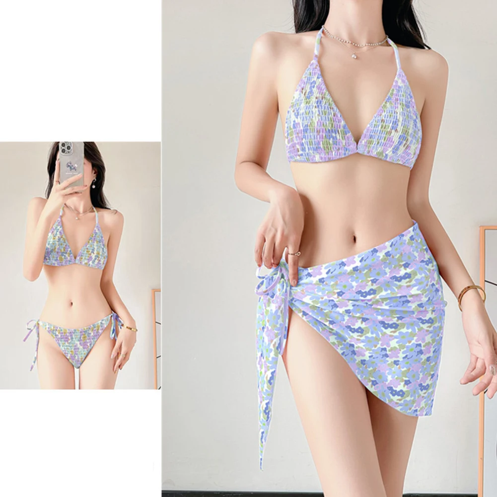 Wygodny Regulowany Strój Bikini Codzienny Narzutka Kwiatowy Zestaw Bikini Regulowane Ramiączka Wygodny Krój Trwałe Użytkowanie