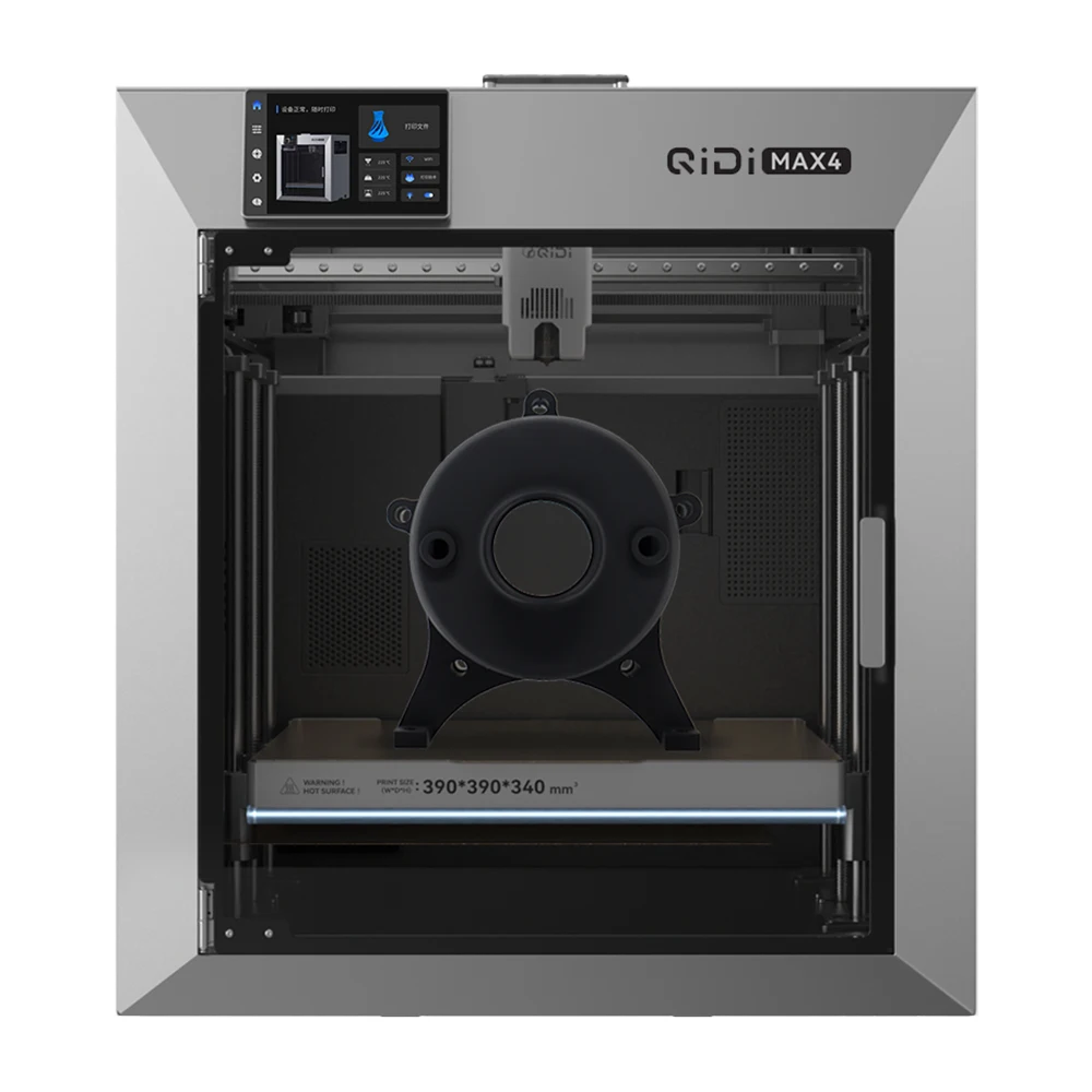 QIDI Max4 3D Printer, CoreXY System, 800mm/s Speed, 370℃ High-Temp, 65℃ Heated Chamber, 390×390×340mm Build Volume, AI Camera, Auto Leveling, Compatible with PLA/ABS/ASA/PA/PC/TPU/Carbon Fiber - US Plug