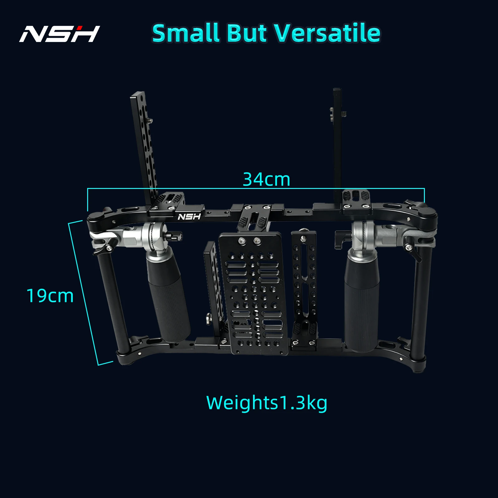 NSH Director's Monitor Cage with V-Mount Plate,Adjustable Handles for up to LCD Monitor from 4