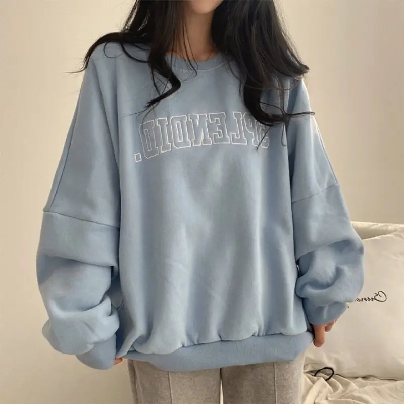 

Plush and Thickened High-end Hoodie Versatile for Female Students Long Clothes Thin Clothes Hot Items for Wearing on The