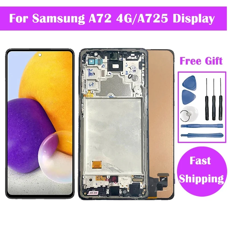 incell For Samsung Galaxy A72 4G LCD Display With Touch Screen Digitizer Assembly Repair Parts For Samsung A725F A725F/DS A725M