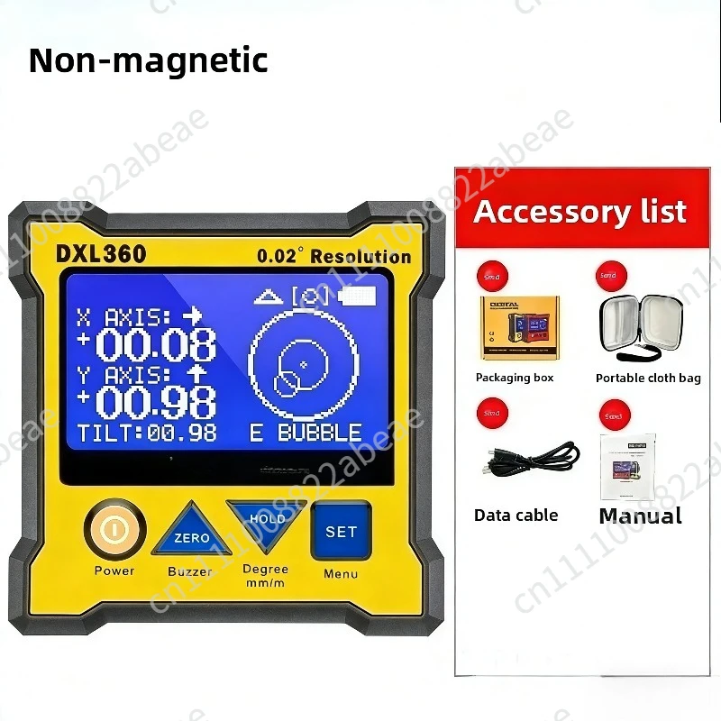 Level with Magnetic Angle Meter Angle Box High Precision Dual-axis Digital Display Inclinometer DXL360S