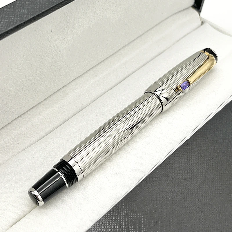 

YAMALANG MB Bohemia Luxury Fountain Pens With Diamond Clip Random Stone Color Writing Gift Stationery Office Supplies