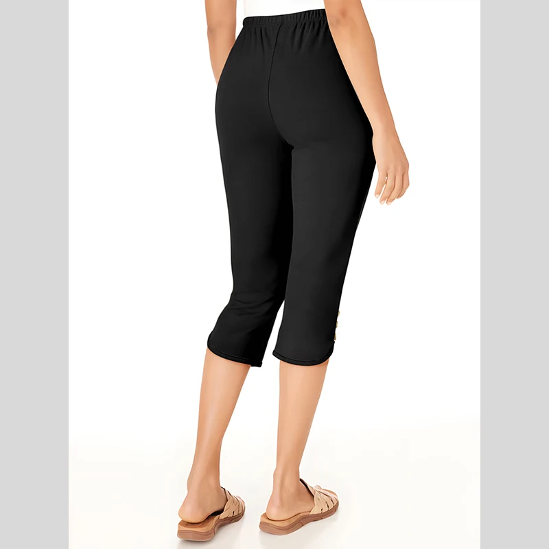 Summer Female Pant Thin Knit Solid Colour 7- Minute Trousers Commuter Womens Midi Pants