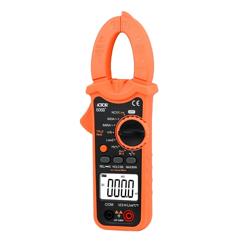 VICTOR 606B+ digital clamp meter ac/ dc 600V 600A frequency 10MHz resistence 60M ohm with Max./Min. value multimeter tester