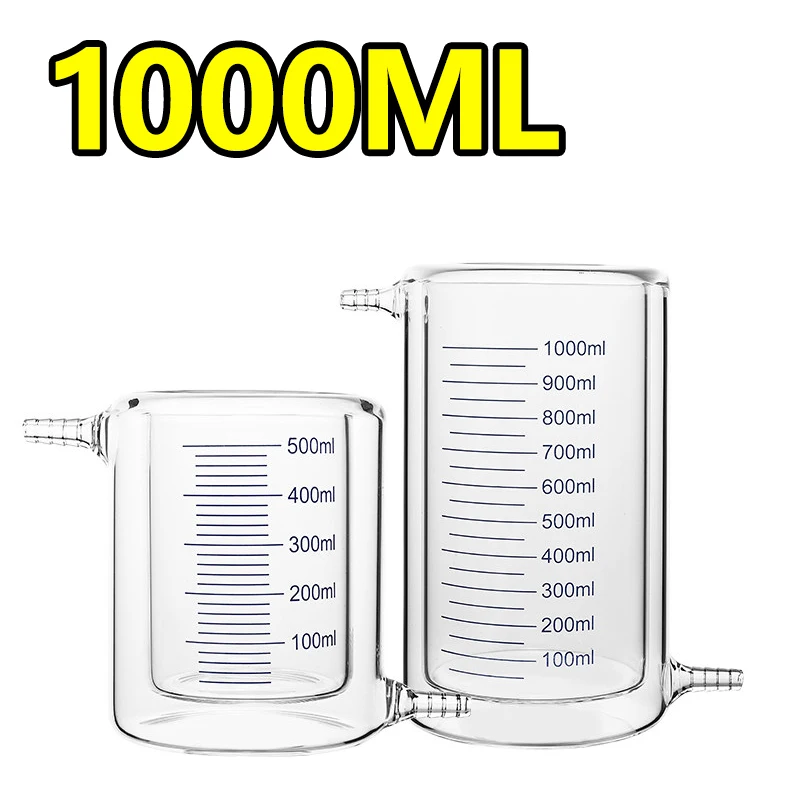 1 piece 1000ml double jacketed beaker thick wall with scale photocatalytic reactor glass