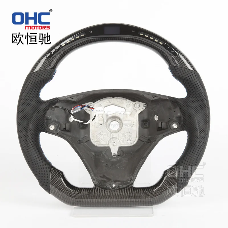 For BMW E chassis E90 modification and upgrade of the steering wheel of German to carbon fiber with 20 LED lights
