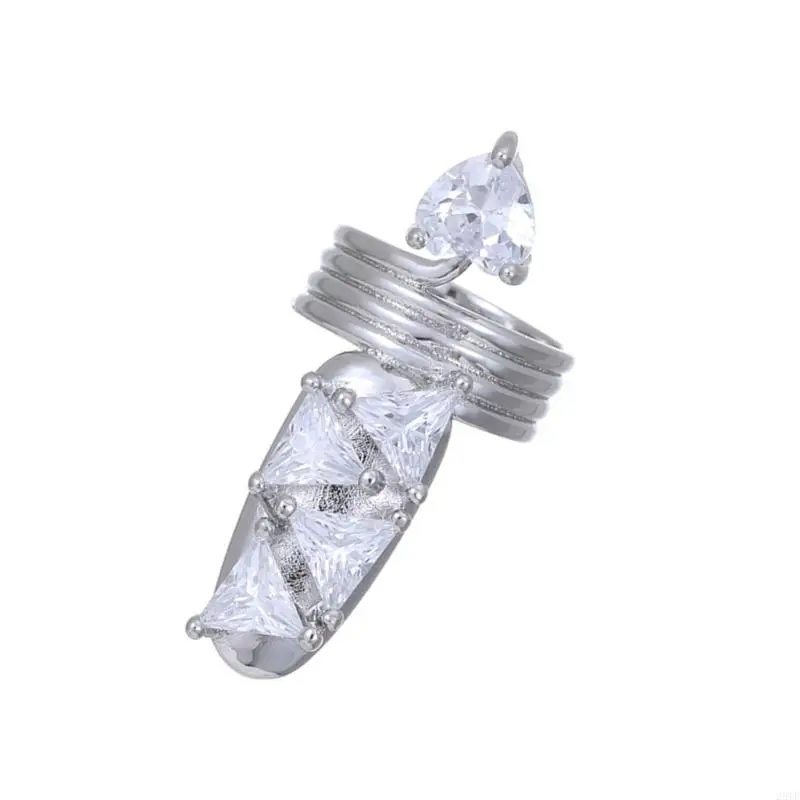 2025 New Gothic Metal Claw Rings for Cosplay Costume Parties Adjustable Punk Jewelry With Rhinestones And 3 Sizes Wear