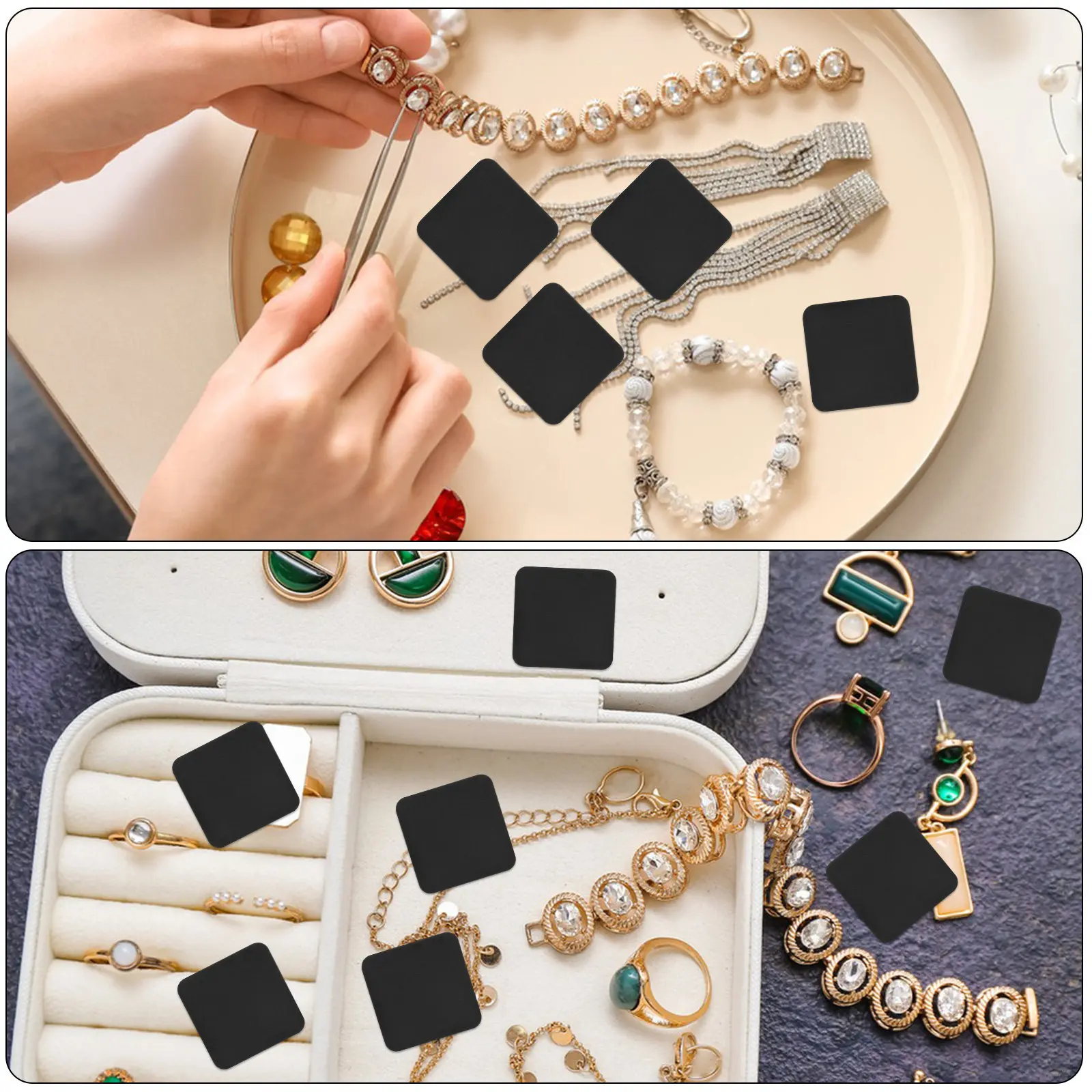 

100 шт. серебристых и золотистых защитных полосок от потускнения для ювелирных изделий, неабразивная бумага для предотвращения потускнения, аксессуары для упаковки ювелирных изделий