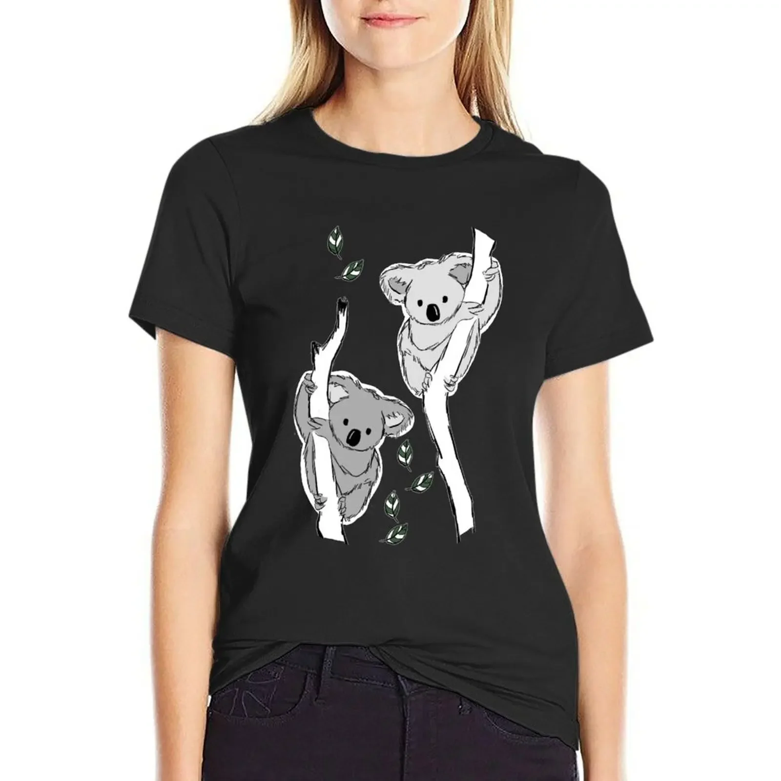 

koala i've never seen her-bi-vore! T-Shirt plus size tops blacks summer top Women clothing