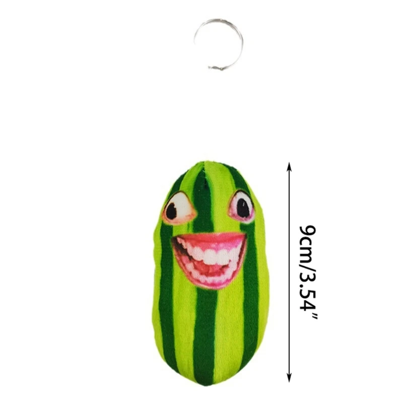 Sprechender Wassermelonen-Schlüsselanhänger, zusammendrückbarer Plüsch-Schlüsselanhänger, Rucksack-Hängeornament