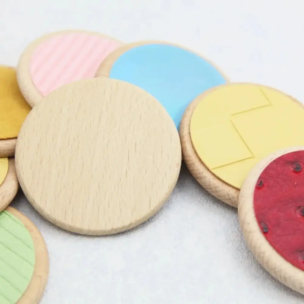 Wood Tactile Matching Board Round Pairing Classification Design Texture Sorting Game Multi Touch Experience