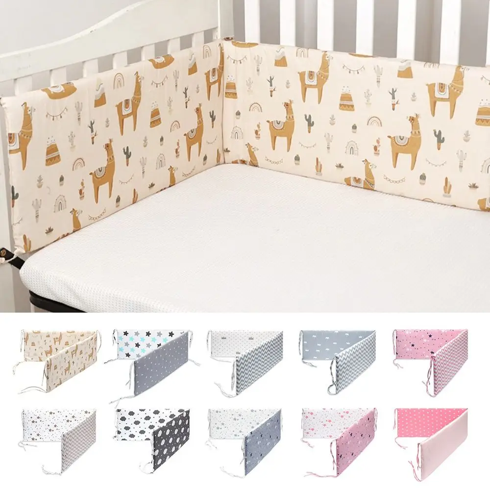 安全厚みのあるベビーベッドバンパー衝突防止漫画プリントベビーベッドプロテクター取り外し可能洗えるベビーベッドクッション新生児