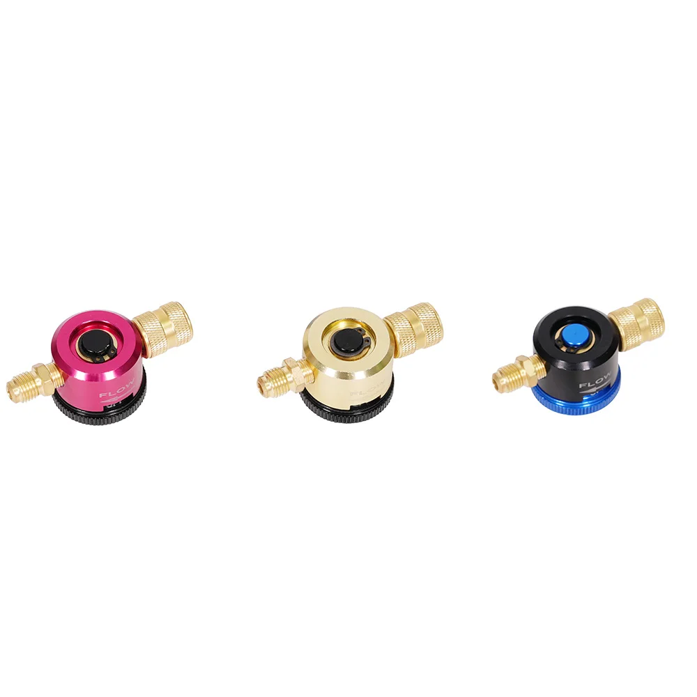 1/4 SAE HVAC Micro Ball Valve Refrigerant Flow Control Valve for AC Manifold Gauge Charging Hose Refrigerant Filling Tool