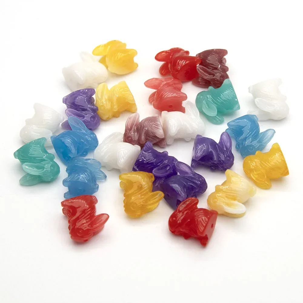 13x17 مللي متر أرنب على شكل مجوهرات من مادة الراتنج لطيف الخرز فصل الخرز صنع قلادة سوار أقراط 10 قطعة/الحزمة #5