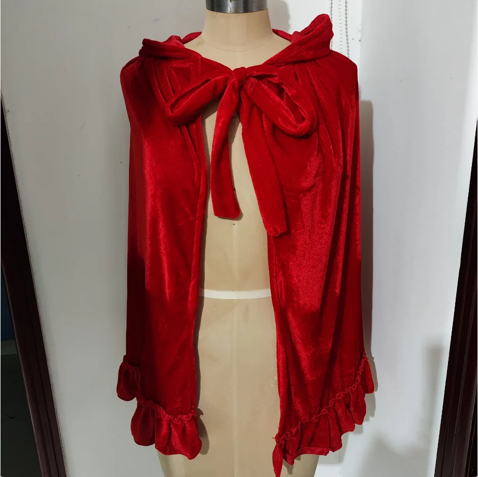 

Halloween Red Cape Children's Role-playing Cosplay Little Red Riding Hood Costume Christmas Product Red Cape Polyester Material