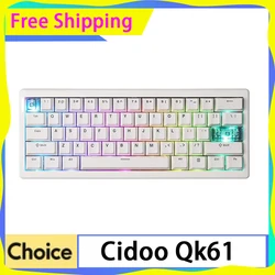 Cidoo Qk61 Keyboard Qmk 3-Mode Wireless Bluetooth Hot Swappable Gasket Customization Mechanical Keyboard Office Gaming Keyboard