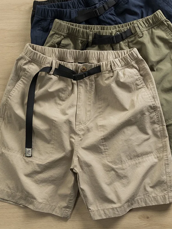 

Летняя мужская повседневная одежда длиной пять четвертей, спортивная американская винтажная прямая одежда из неэластичного хлопка, молодежная модная одежда