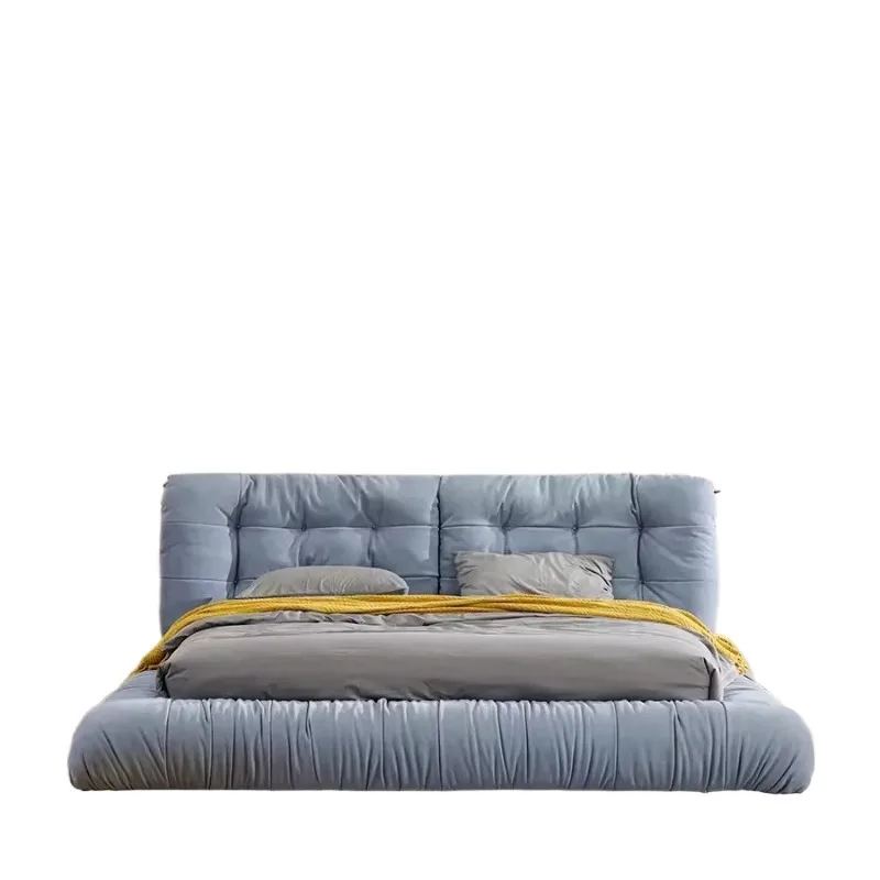 

Cloud bed Italian minimalist Technology cloth Double wabi sand Fabric bed Modern simplicity