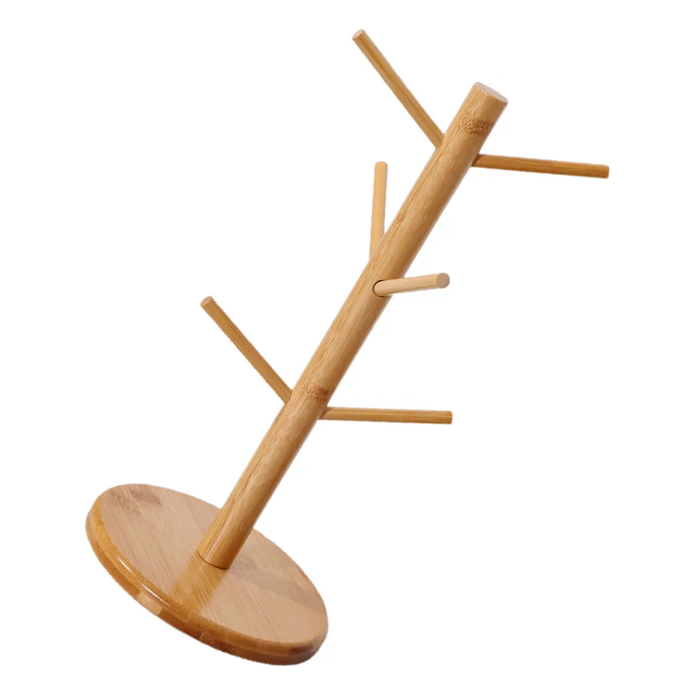 

Bamboo Wood Mug Holder Tea Coffee Cup Storage Rack Round Reliable Material Kitchen Countertop ganizer Pantry Cabinet Accessory