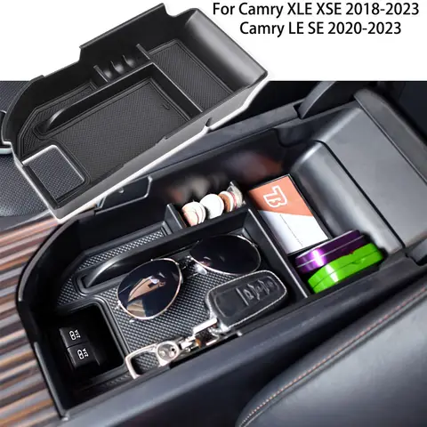 For Camry XLE XSE 2018-2022 2023 & Camry LE SE 2020-2023 Accessories Center Console Organizer Armrest Storage Box Insert Tray