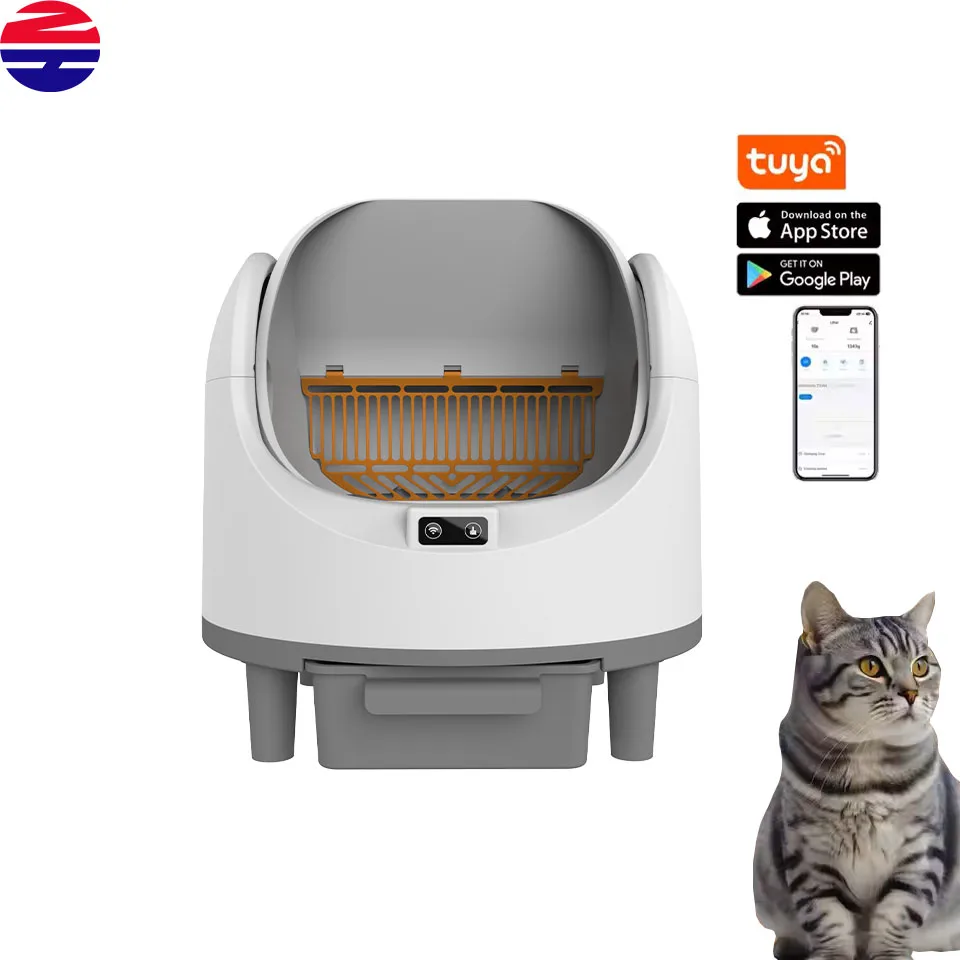 2025 Tuya APP-Control Smart Automatic Cat Litter Box OEM Plastic Pet Product Self-Cleaning Feature Hot Sell Accessory