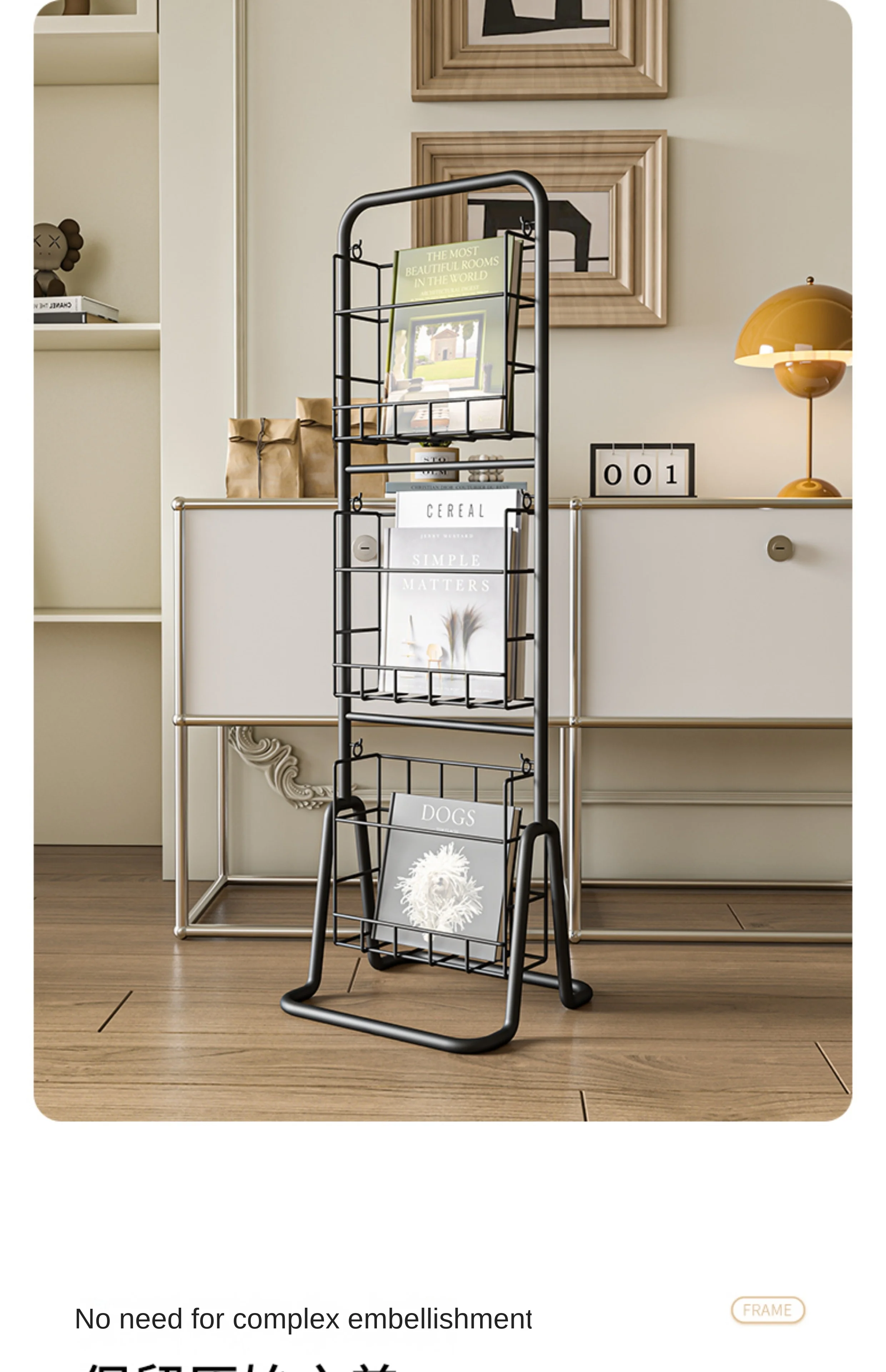 MOMO-Floor to Ceiling Iron Bookshelf, Antique Display Rack, Removable Storage Shelves, Small, Household, Magazine