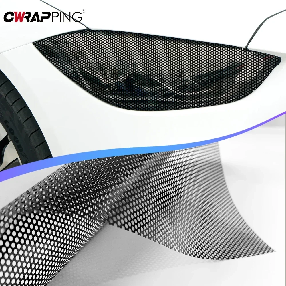 Car Headlight Sticker Perforated Vinyl Wrap Waterproof Anti-scratch Stickers Adhesive Protective Film for Car Accessories