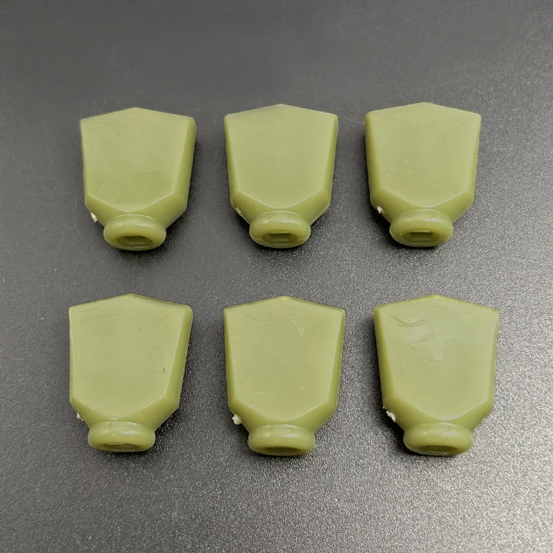 6Pcs Jade Green Retro Trapezoid Plastic Guitar Tuning Peg Tuners Machine Heads Replacement Button knob Handle Cap Tip