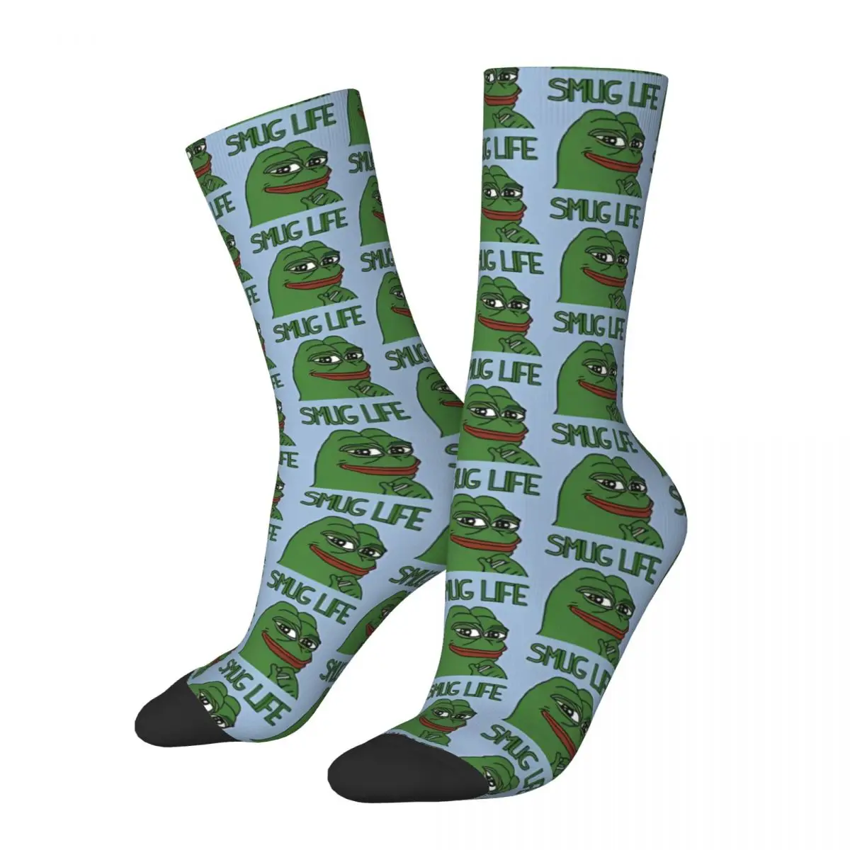 SMUG LIFE Pepe The Frog Socks Hiking 3D Print Boy Girls Mid-calf Sock