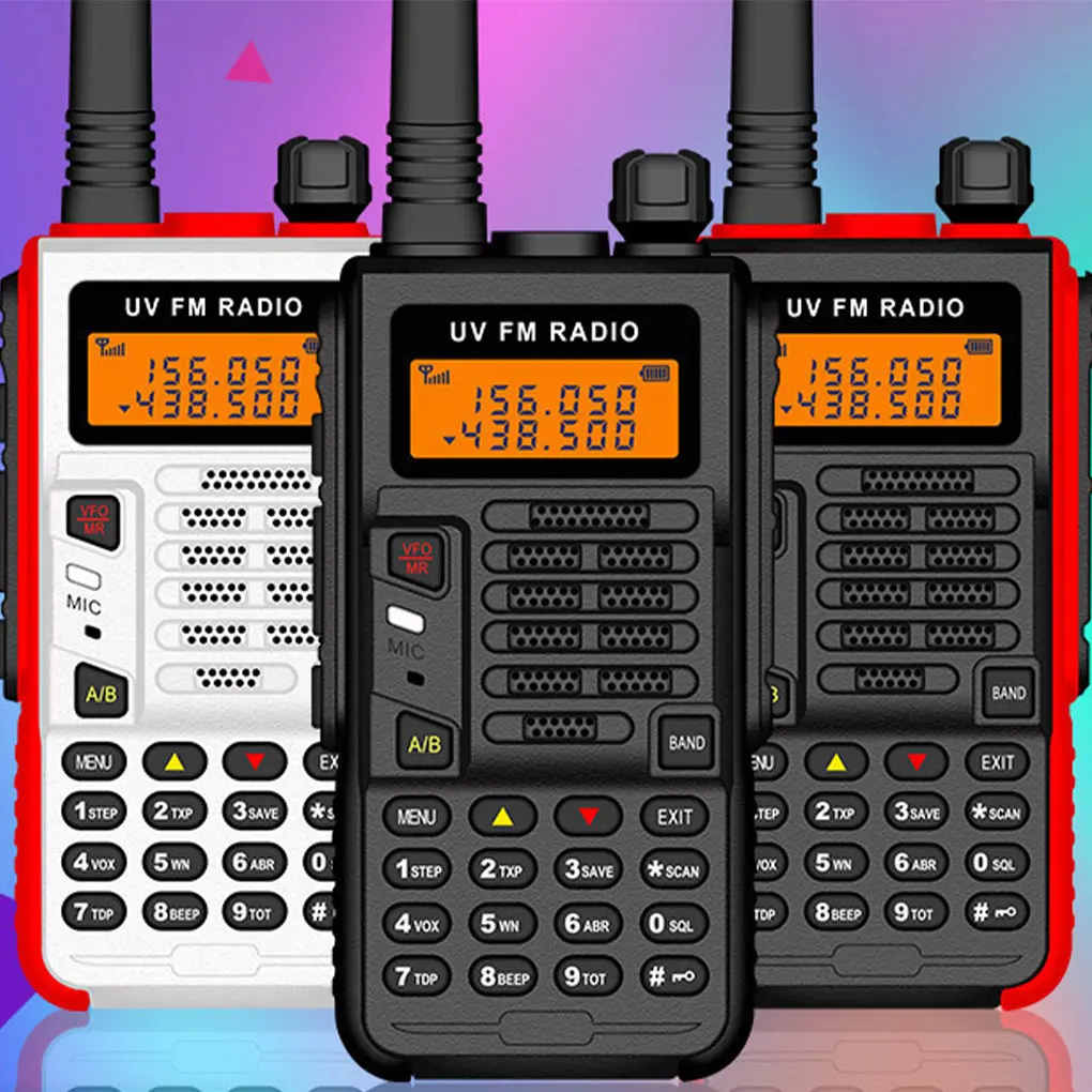 UV-X5 plus transrécepteur multicanal USB pour communication longue distance Dengan UHF VHF haute puissance noir rouge