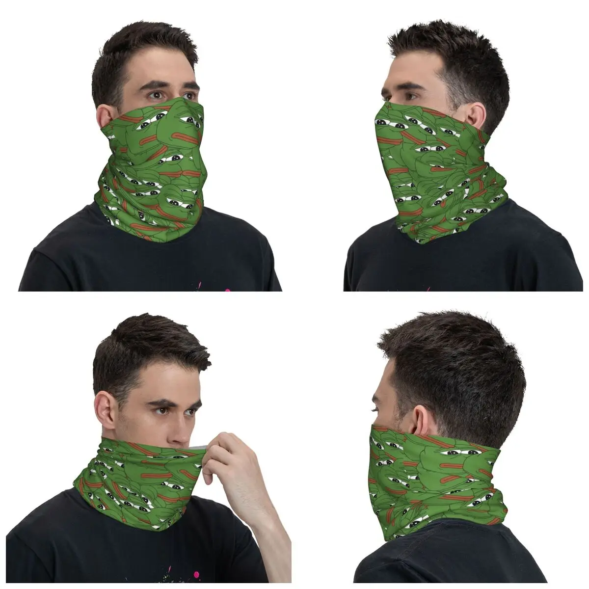 Sad Frog Meme Bandana Neck Warmer Men Women Winter Hiking Ski Scarf Gaiter Face Cover